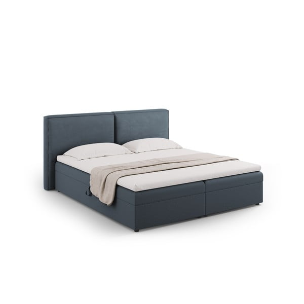 Modrá boxspring posteľ s úložným priestorom 160x200 cm Arendal – Cosmopolitan Design-image-1