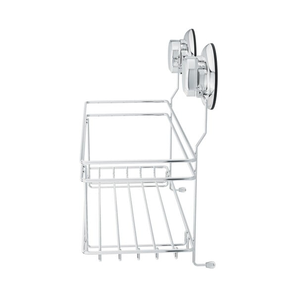 Samodržiaca kovová kúpeľňová polička v striebornej farbe Bestlock Bath – Compactor-image-4