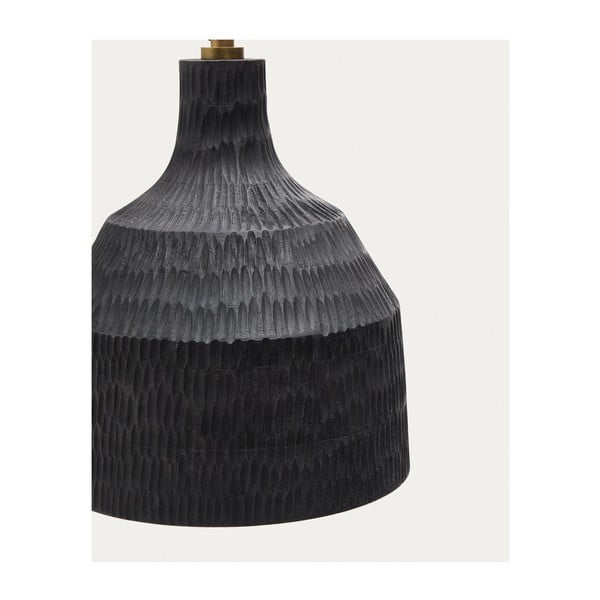 Čierne závesné svietidlo s dreveným tienidlom ø 21 cm Amire – Kave Home-image-4