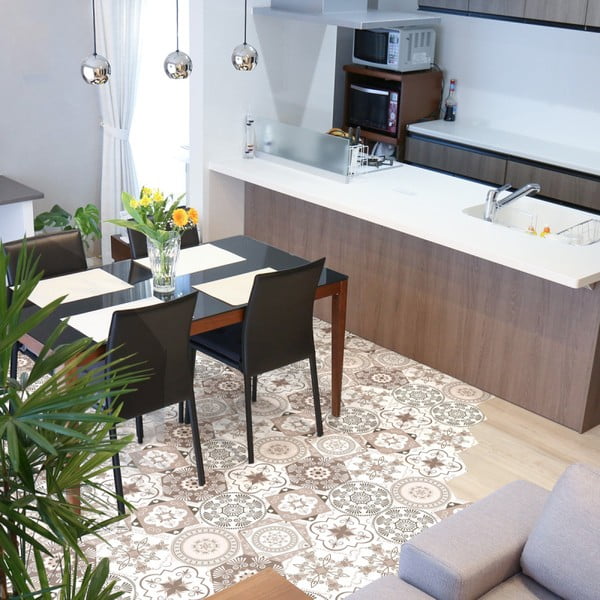 Sada 10 samolepiek na podlahu Ambiance Floor Stickers Hexagons Cornalina, 40 × 90 cm-image-3