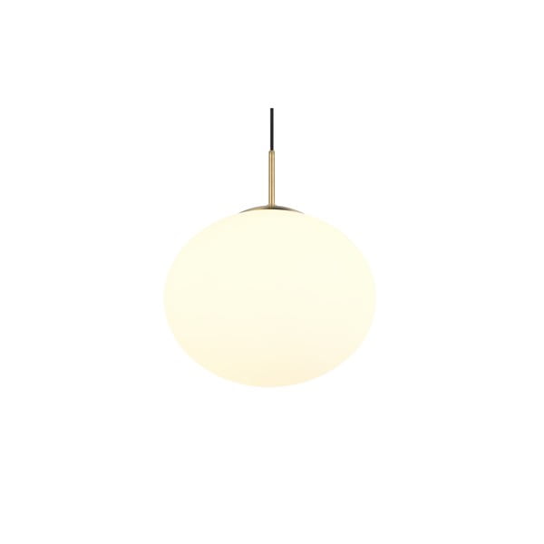 Závesné svietidlo v bielo-zlatej farbe so skleneným tienidlom ø 30 cm Fomento – Trio-image-3