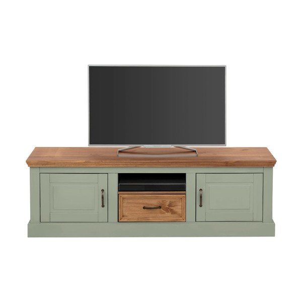 Svetlozelený TV stolík z borovicového dreva 160x50 cm Selma – Støraa