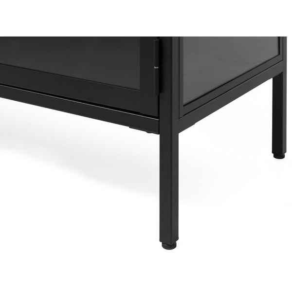 Čierny kovový TV stolík 132x52 cm Carmel - Unique Furniture-image-4