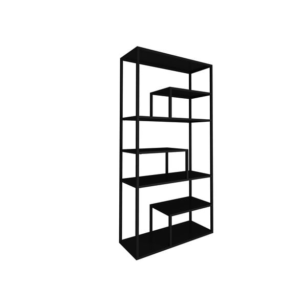 Čierny kovový regál Canett Lite, výška 188 cm-image-2