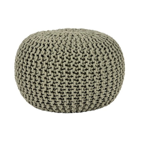 Olivovozelený pletený puf LABEL51 Knitted,  ⌀ 50 cm