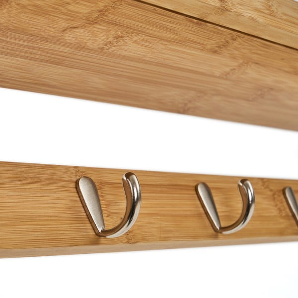 Bambusový nástenný vešiak s poličkou - Casa Selección-image-1