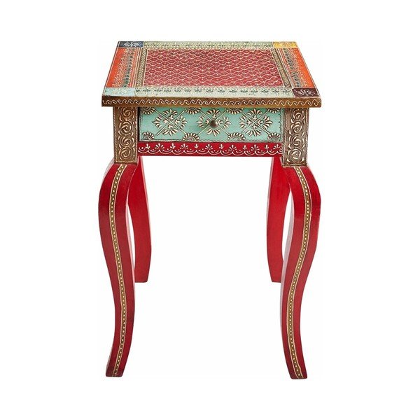 Červený odkladací stolík z mangového dreva Støraa Vito-image-3