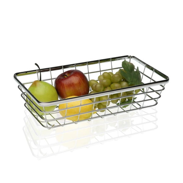 Oceľový košík na ovocie Versa Chrome, 32 × 18 cm