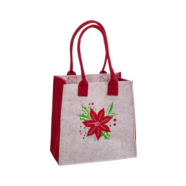 Darčeková taška s vianočným motívom 23x12 cm Poinsettia – Casa Selección
