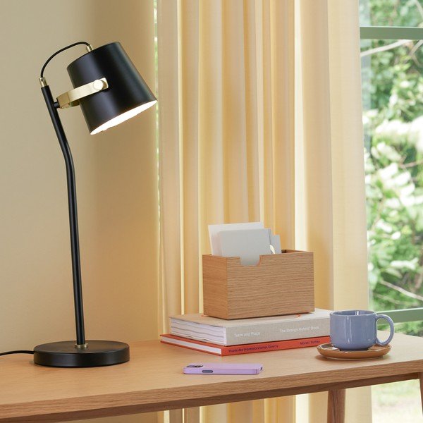 Čierna stolová lampa Hübsch Gorel-image-1