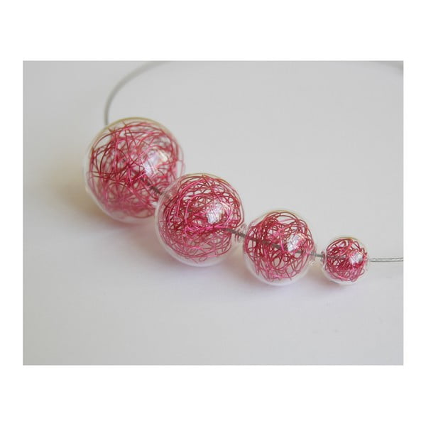 Ružový sklenený náhrdelník ko–ra–le Wired