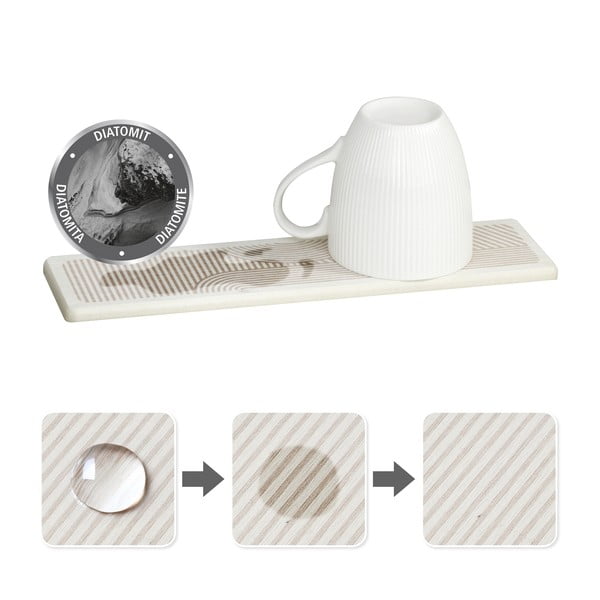 Béžová odkvapkávacia podložka na riad z kremeliny 30x8 cm Damon – Wenko-image-3