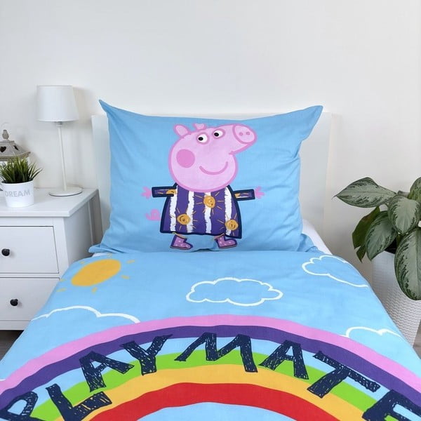 Bavlnené detské obliečky so svietiacim efektom na jednolôžko 140x200 cm Peppa Pig – Jerry Fabrics-image-4