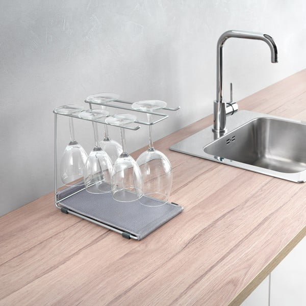 Oceľový držiak na poháre na víno v striebornej farbe Calix – Metaltex-image-4