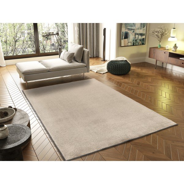 Béžový koberec z mikrovlákna 120x170 cm Coraline Liso – Universal-image-1