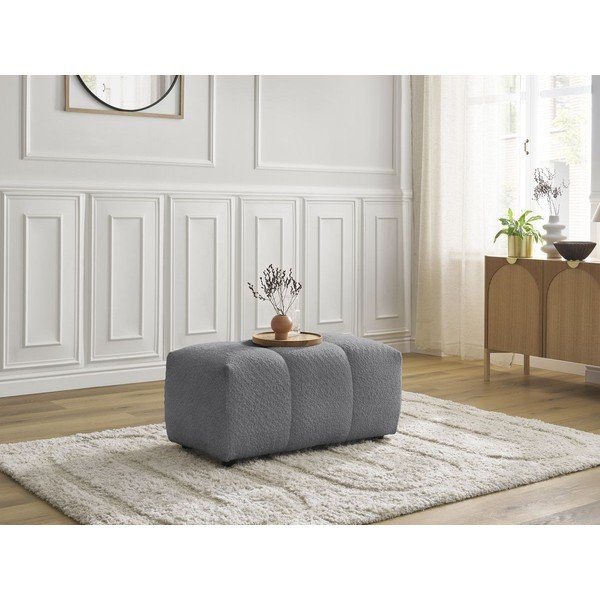 Sivá podnožka z textílie buklé Roxelane – Bobochic Paris-image-4