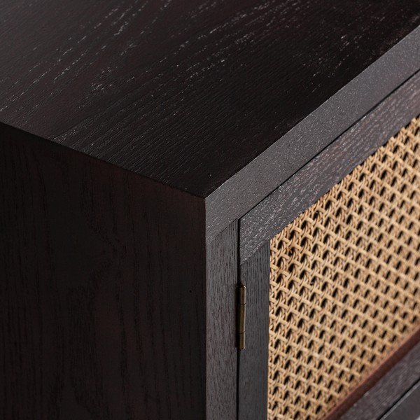 TV stolík z jedľového dreva v čierno-prírodnej farbe 150x50 cm Kenia – Burkina-image-4