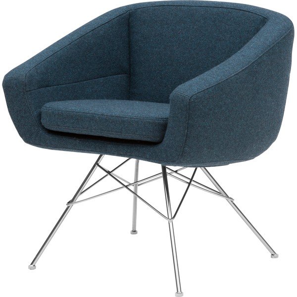 Tmavomodré kreslo Softline Aiko Felt Melange Petrol-image-2