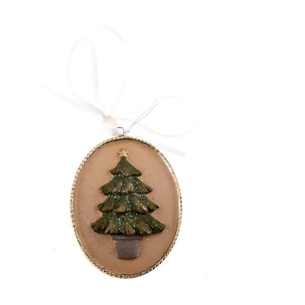 Závesná ozdoba s motívom vianočného stromu Dakls, dĺžka 5,5 cm