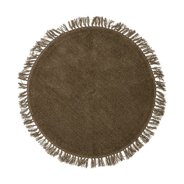 Hnedý vlnený okrúhly koberec ø 110 cm Lenea - Bloomingville