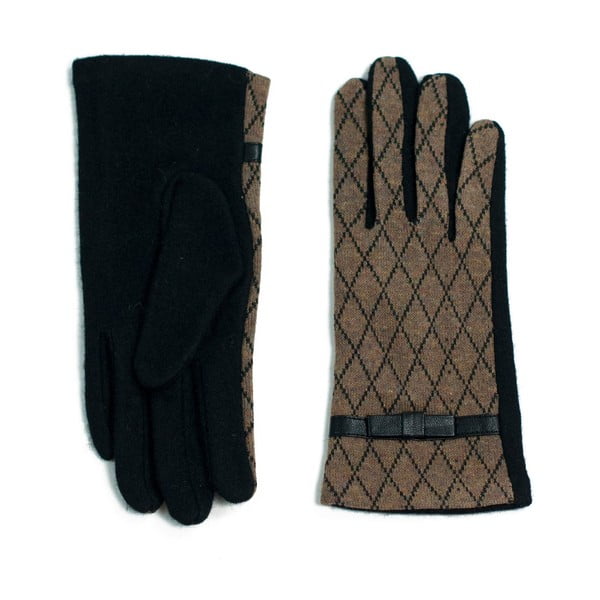 Hnedo-čierne rukavice Posh