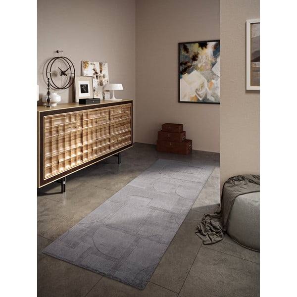 Sivý ručne tkaný vlnený behúň 80x250 cm Alexis – Villeroy&Boch-image-1