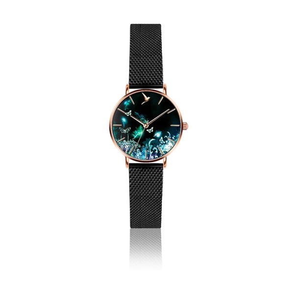 Dámske hodinky s remienkom z antikoro ocele v čiernej farbe Emily Westwood Dream