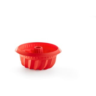 Červená silikónová forma na bábovku Lékué, ⌀ 22 cm