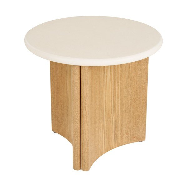 Okrúhly odkladací stolík s betónovou doskou ø 50 cm Motril – House Nordic-image-4