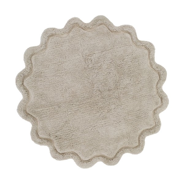 Béžový umývateľný ručne tkaný bavlnený okrúhly koberec ø 110 cm Sweet April Lin – Nattiot