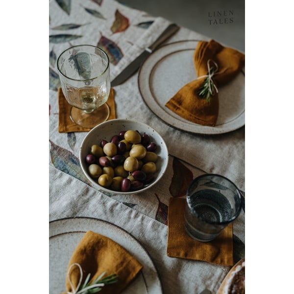 Ľanový obrus 140x140 cm Golden Fall – Linen Tales-image-3