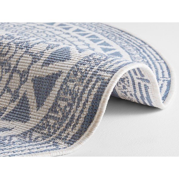Modro-krémový vonkajší koberec NORTHRUGS Coron, ø 140 cm-image-1