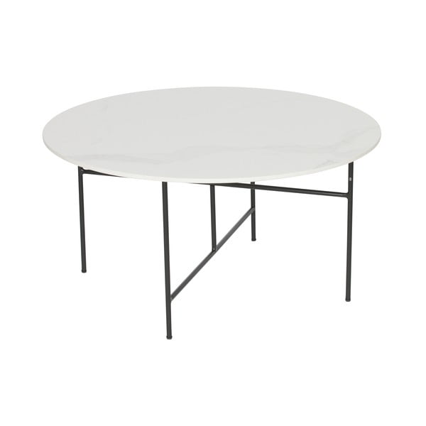 Biely konferenčný stôl s porcelánovou doskou WOOOD Vida, ⌀ 80 cm