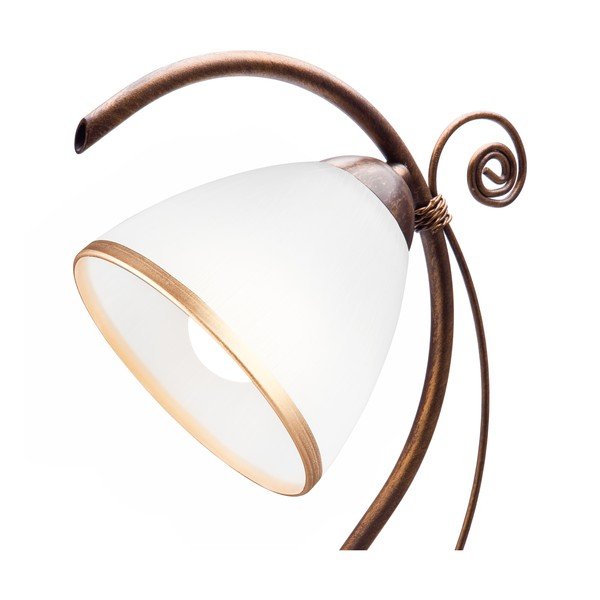 Bielo-hnedá stolová lampa so skleneným tienidlom (výška 39 cm) Retro Ii – LAMKUR-image-2