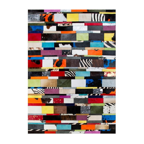 Kožený koberec Pipsa City Multistripes, 180 × 120 cm