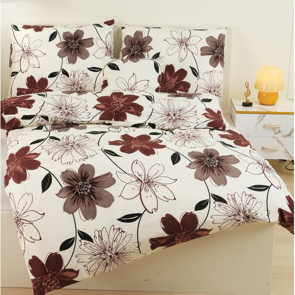 Hnedé/krémové mikrosaténové obliečky na jednolôžko 140x200 cm v súprave 6 ks Scarlet – My House-image-3