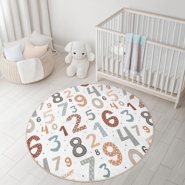 Prateľný detský hrací koberec ø100 cm Happy Numbers – Mila Home-image-3