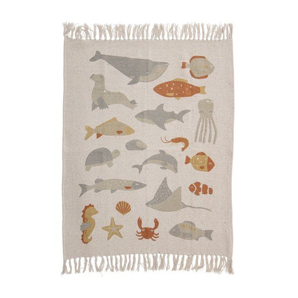 Béžová bavlnená detská deka 100x80 cm Abaas - Bloomingville Mini