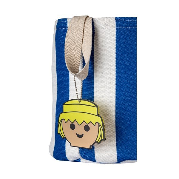 Modrý látkový detský kôš na hračky ø 30x28 cm Stripes – Playmobil-image-3