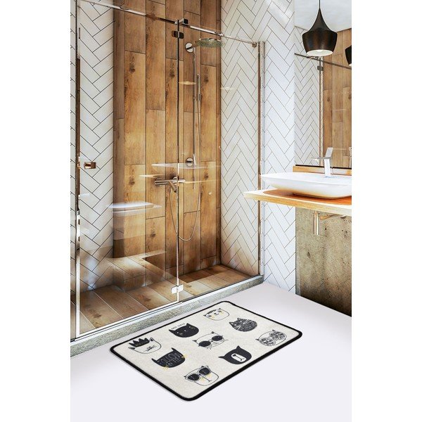 Čierno-béžová kúpeľňová predložka 40x60 cm Cutie – Foutastic-image-1