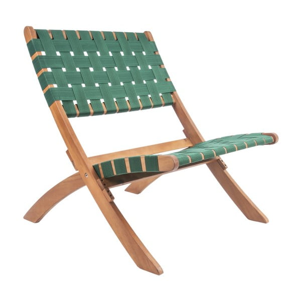 Zelená stolička z akáciového dreva s nylonovým poťahom Leitmotiv Weave