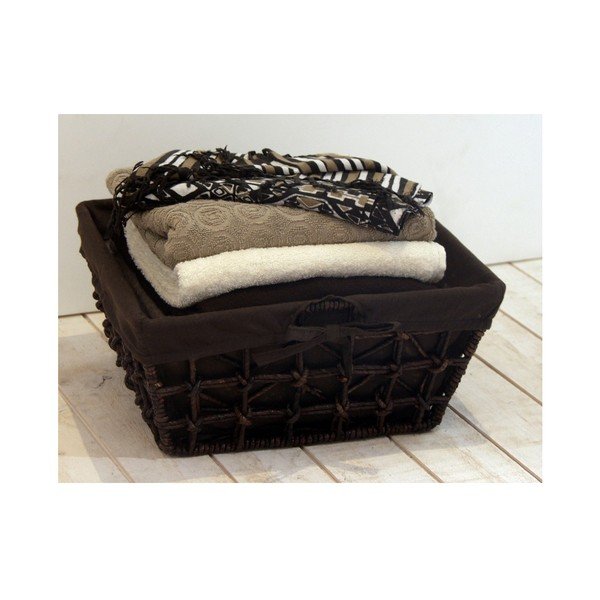 Tmavohnedý prútený kôš Compactor Nina, šírka 30 cm-image-1
