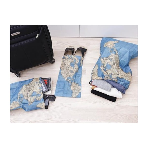 Sada 4 cestovných tašiek Kikkerland Maps-image-1