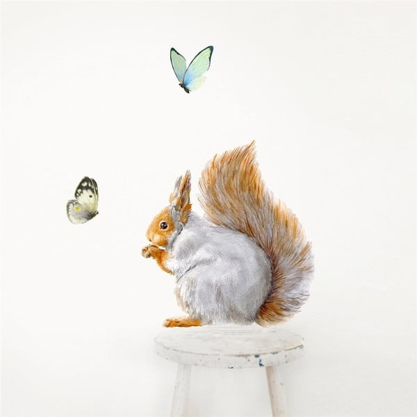 Nástenné znovu snímateľné samolepky Chocovenyl Squirrel