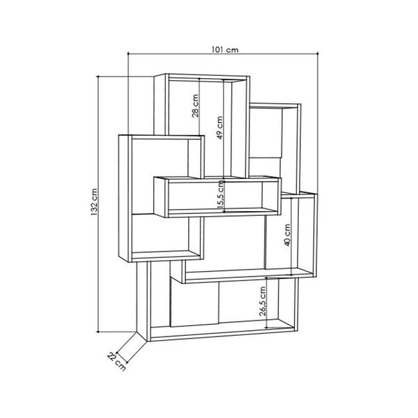 Biela knižnica s detailmi v dekore dubového dreva Barce White Oak-image-2