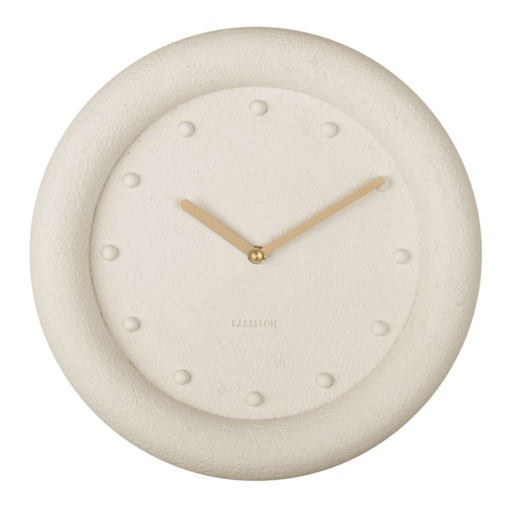 Krémovobiele nástenné hodiny Karlsson Petra, ø 30 cm