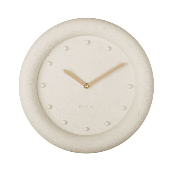 Krémovobiele nástenné hodiny Karlsson Petra, ø 30 cm