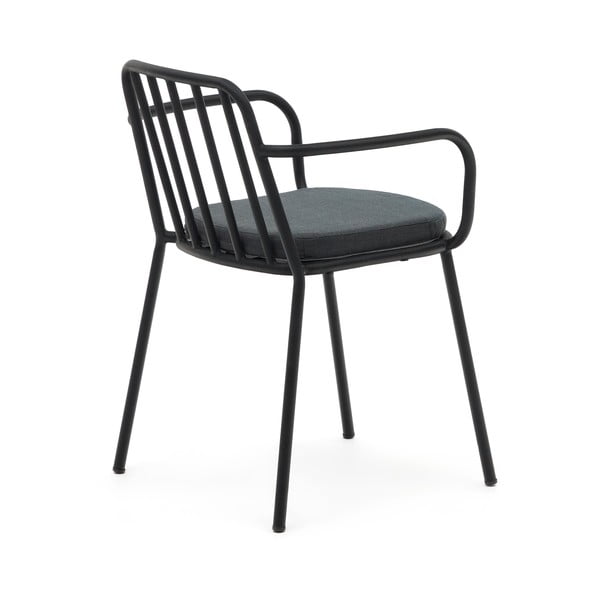 Čierna kovová záhradná stolička Bramant – Kave Home-image-3