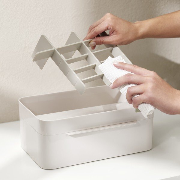 Béžový plastový kúpeľňový organizér na kozmetiku Viva – Joseph Joseph-image-1