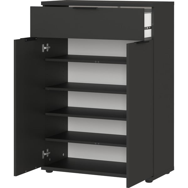 Antracitová skrinka na topánky so zásuvkami Stanton – Germania-image-3